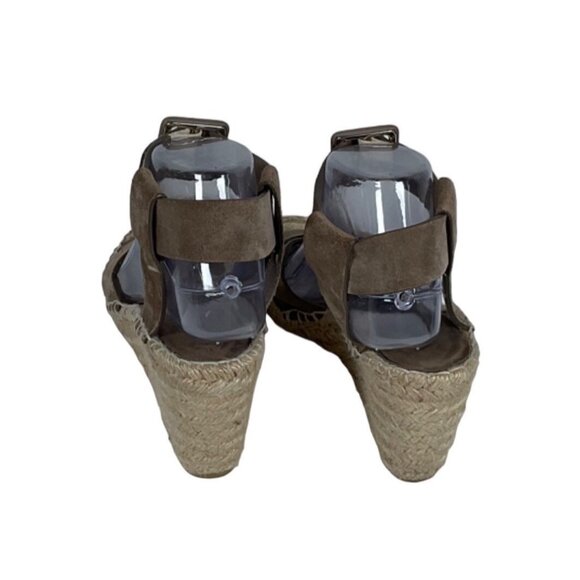 VINCE Stefania Suede Leather Espadrille Wedge Sandal Pumice Size 7M - Picture 5 of 8